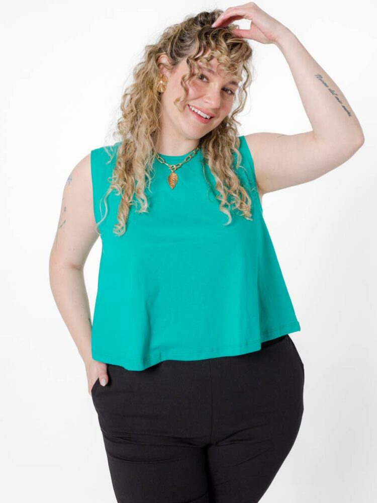 Musculosa con bretel ancho - Verde